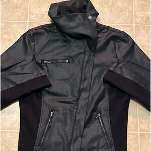 White House black market black asymmetric moto jacket